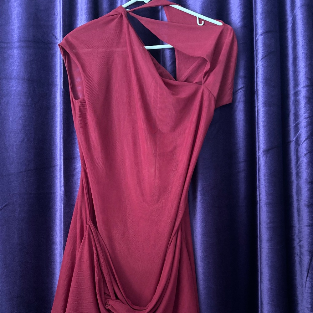 Mesh Cap Sleeve Cut Out Mini Dress